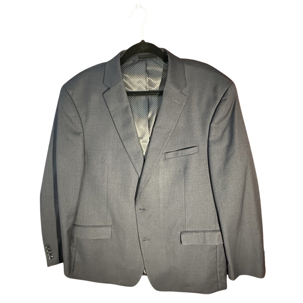 Van Heusen Cool Flex Slim Fit Blazer Mens 48R Navy Blue Suit Jacket Stretch